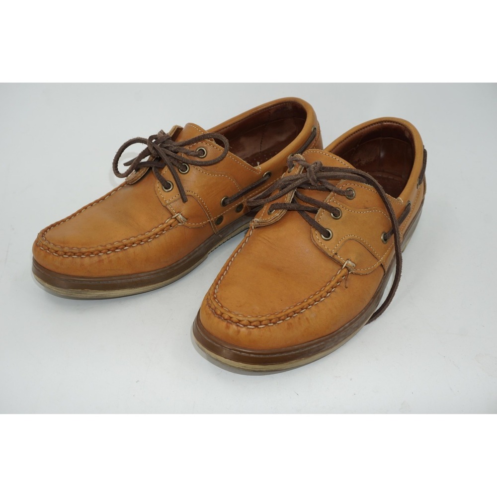 Allen Edmonds Eastport Leather Boat Shoes Brown Tan Casual Men's‎ Size 8.5 3E